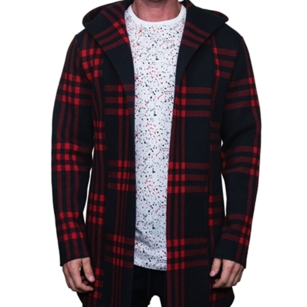 Maceoo Plaid Hooded Signature Sport Jacket (Brand New) - Large